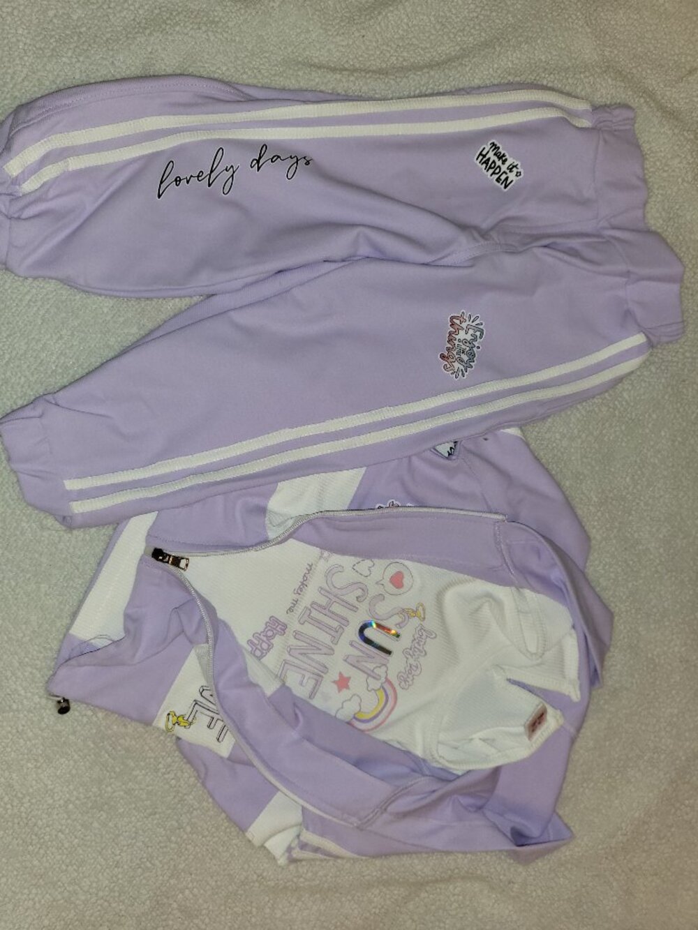 NWOT- Girls 3 pc Lavender Jumpsuit